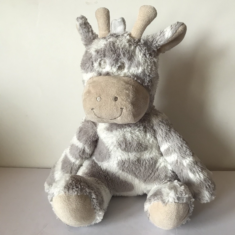 Mon Petit Chou Gray Giraffe Plush Toy 12" Super Soft Nursery Decor